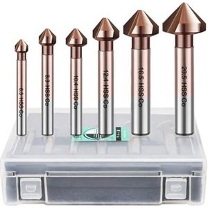 Verzinkboorset voor metaal - 6 stuks, Ø 6,3 - 20,5 mm - HSS-staal & kobalt