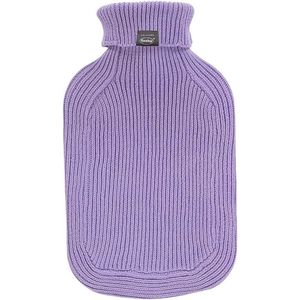 Warmwaterkruik met rolkraag en gebreide hoes 2L - Lila