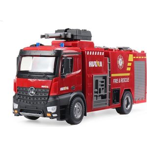Huina 1562 - RC Brandweerauto - werkend 360 graden roterend waterkanon, licht en geluid - Schaal 1:14