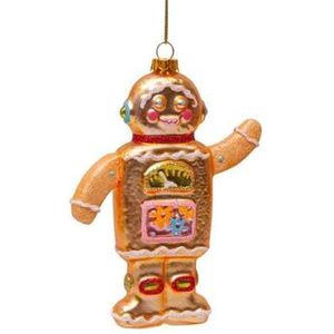Ornament glass gingerbread robot boy H11cm