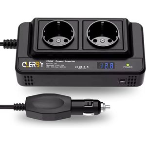 Clerby Auto Omvormer 12V - 2x 230V Stopcontact - 4x USB Oplaadpoorten - Spanningsomvormer - Gemodificeerde Sinus - Sigarettenaansteker Splitter