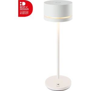 Leonardo tafellamp MONZA ,oplaadbaar wit / Sompex / oplaadbaar, kleur wit | Accu | LED tafellamp voor buiten en binnen - Werkt op accu - Aluminium - Dimbaar - Incl. Inductie oplaadbaar- wit