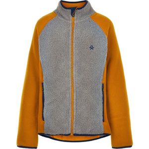 Color Kids - Fleece jas voor kinderen - Colorblock - Grijs/Honing - maat 104cm