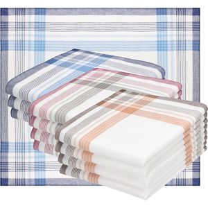12 Stuks Mannen Zakdoeken Set - 100% Katoen 40x40cm - Modern Design