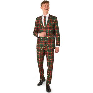 OppoSuits Tartan Tidings Mannen Pak - Heren Kostuum - Kerst Outfit - Maat EU56