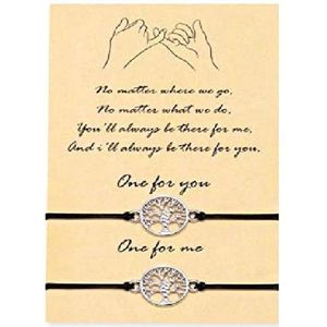 Akyol - Vriendschapsarmband - Geluksarmband - Pinky promise - BFF - Vrienden - Relatie - Boom - 30 cm -valentijn voor hem en haar -cadeau voor hem en haar- bindings armband -koppel armband -koppel