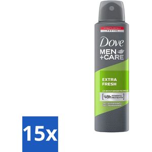 Dove - Deodorant - Men Care Extra Fresh - Verfrissend en energiek - 48 uur bescherming - 250 ml - Bulkverpakking - 15 stuks
