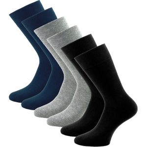 6 paar SQOTTON Herensokken - Gold Label - Naadloos - Marineblauw - Maat 39-42
