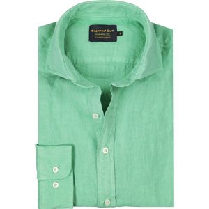Steppin' Out Overhemd Linnen Mintgroen - Maat 3XL - Heren - Casual Shirt