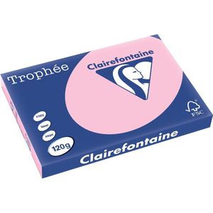 Clairefontaine Trophée Pastel, gekleurd papier, A3, 120 g, 250 vel, roze 5 stuks