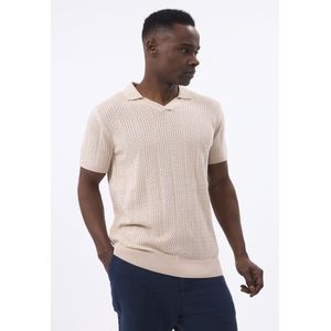 Felix Hardy - Tricot Polo Shirt - Beige - Korte Mouwen - Heren