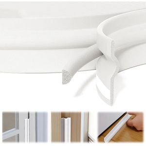 Draught Excluder for Doors and Windows Self-Adhesive Window Seal Cold and Wind Protection 8 m White 8 m
