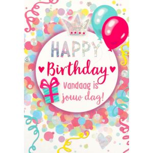Depesche - Kinderkaart met de tekst ""Happy Birthday vandaag is jouw dag!"" - mot. 044