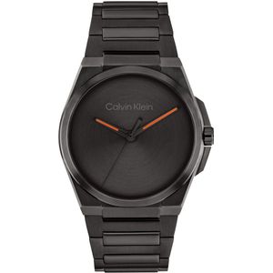 Calvin Klein CK25200455 META-MINIMAL Heren Horloge - Mineraalglas - Staal - Zwart - 41 mm breed - Quartz - Vouw/Vlindersluiting - 3 ATM (spatwater)