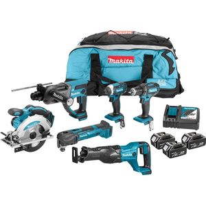 Makita Accu Combiset DLX6038T - 18 V - Combiset - Voor Divers Zaag-, Boor- En (Slag)Schroefwerk