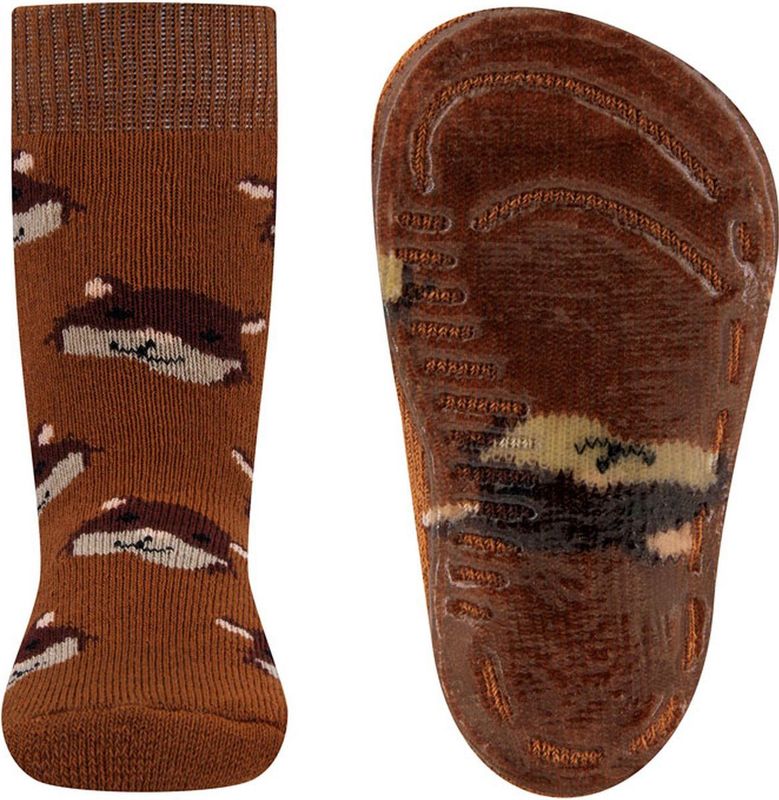 Ewers - Antislipsok - Donkerbruin/Beige - Siliconenzool