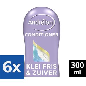 Andrelon Klei Fris & Zuiver Cremespoeling 300 ml - Voordeelverpakking 6 stuks