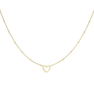 YEHWANG - minimalistische ketting met open hart - RVS - Goud - verstelbaar