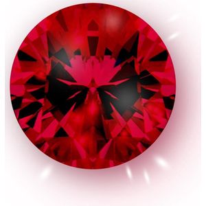 Quiges - Eligo Verwisselbaar Glas geslepen 8 mm Rond Zirkonia Rood voor Zilveren Ring - 8 mm - ER8R014