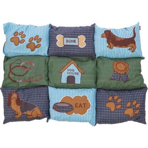 Trixie - Hondenkussen - Patchwork - Blauw/Groen - 80X55 cm