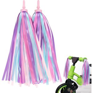 Stuurlinten Voor Kinderen 4 Stuks Kwastlint Fietsaccessoires Groen Zilver Eenvoudig Te Installeren Decoratief Voor Kinderen