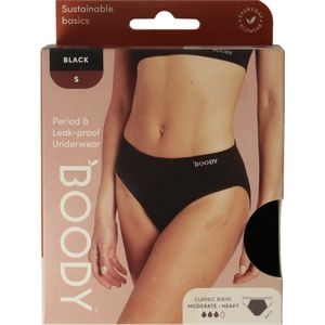 Boody - Classic Bikinislip - Menstruatieondergoed - Zwart - Normaal/Hevig