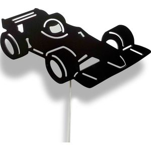 Houten wandlamp kinderkamer | Racewagen, Formule 1 - zwart | toddie.nl