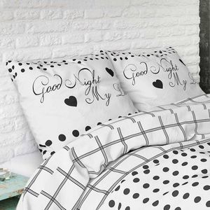 Luxe dekbedovertrek Goodnight Love WIT 260 x 220 met slopen