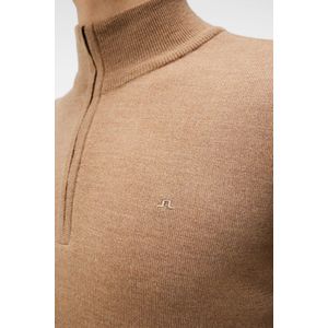 J. Lindeberg Heren Kiyan Quarter Zip Sweater Chipmunk Melange