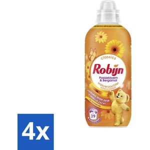 Robijn – Wasverzachter – Passiebloem & Bergamot – 780 ml - Voordeelverpakking - 4 stuks