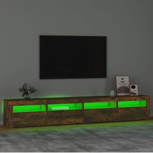 The Living Store TV-meubel - Hout - 240x35x40cm - RGB LED-verlichting