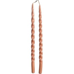 Rustik Lys Slim Swirl Dinerkaars Blossom - Set van 2 kaarsen - figuurkaars