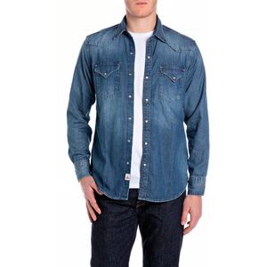 Replay Regular fit jeanshemd voor heren, 009, medium blue., L