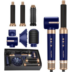 7 in 1 Hairwrap - 1400W - Aestra - Föhnborstel - Föhn met Diffuser - 110.000RPM - Krultang - Krulborstel - Airstyler - Navy