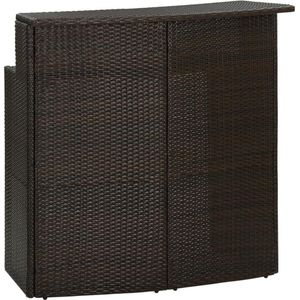 vidaXL - Tuinbartafel - 120x55x110 - cm - poly - rattan - bruin