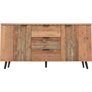 Betaalbare Goederen® Dressoir - 3 Laden - Hout - Dressoir Kasten - Dressoirs - Woonkamer - Met Opbergplanken