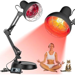 Roodlichtlamp infraroodlamp warmtestraler 100 watt met timer voor thuis