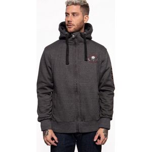 King Kerosin Sweatjacke mit Kapuze Lound & Dirty Grau-4XL