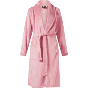 Lunatex - dames badjas - coral fleece - roze - XL/XXL