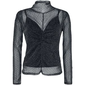 Black Premium by EMP Transparant shirt met lange mouwen met stippen en lurexdraden - Dames - XS