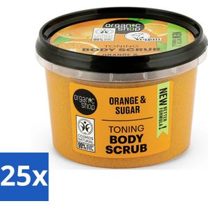 Organic Shop - Body Scrub Orange - Verzorgend en Geurend - 250 ml - Bulkverpakking - 25 stuks