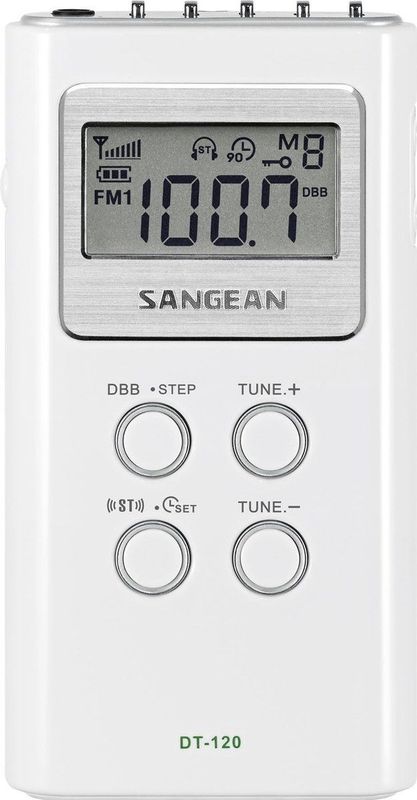 Sangean - DT-120 - Zakradio - Wit - AM/FM - Compact