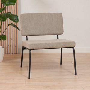 Bronx71® Scandinavische fauteuil en hocker Espen taupe gerecyclede stof