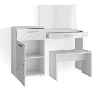 Vicco Irma Kaptafel – 135 cm met bank Wit met bank