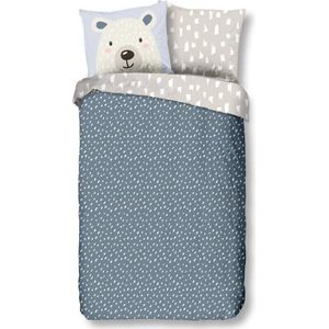 Good Morning Kinderdekbedovertrek ""beer met stippen"" - Multi - (140x200/220 cm) - Katoen