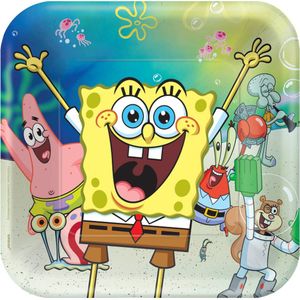 Amscan - Sponge Bob Borden (8 stuks) - 23 x 23 cm