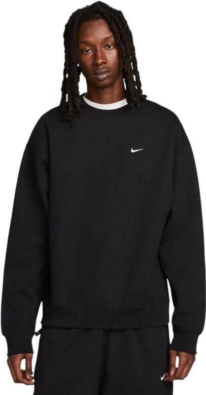 Nike Solo Swoosh Fleece Crew, Mannen, Zwart, Sweatshirt, maat: S