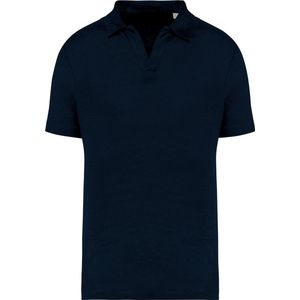 Spasso Linnen herenpolo SP220 - Navy Blue - S
