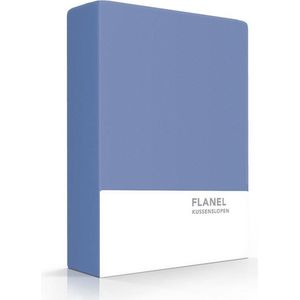 Zavelo Deluxe Flanel Kussenslopen Denim Blauw - 60 x 70 cm - Set van 2 - Extra Dikke Kwaliteit - Heerlijk Zacht - 100% Katoen