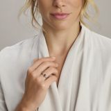 Ring - Trilogie - London Blue Topaas en Diamant 0.04ct H Si - 14k Geelgoud